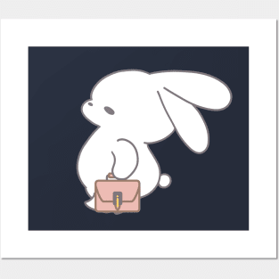 Cute Bunny Rabbit Go Home From Work Posters and Art